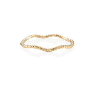 H.W. Burdick 14K Gold wavy hinged bangle